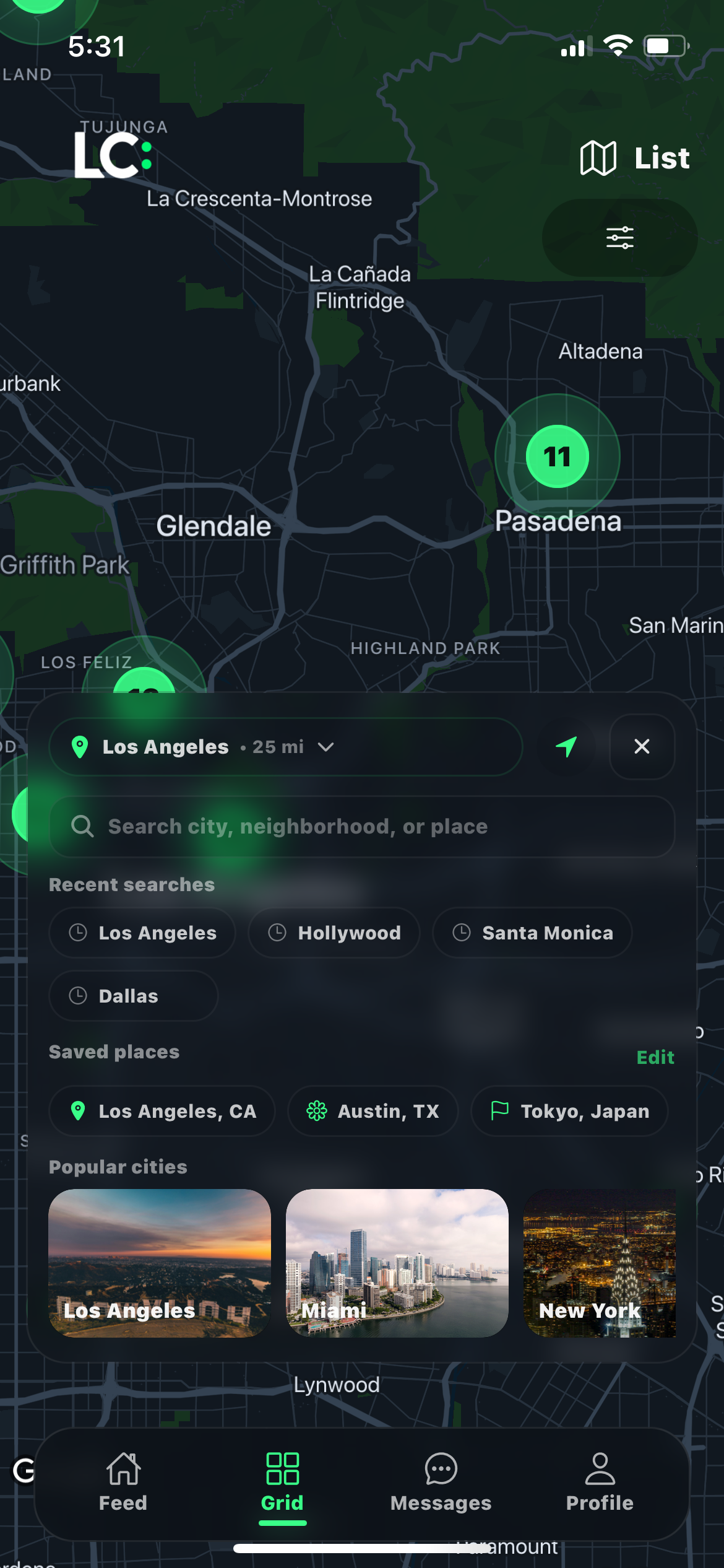 LuvClub travel mode screenshot